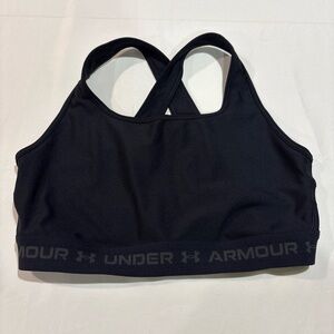 Under Armour Women's Black Crossback Sports Bra Compression Sz XL